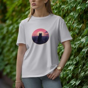 Alone Cat - Half Sleeve T-Shirt for Women