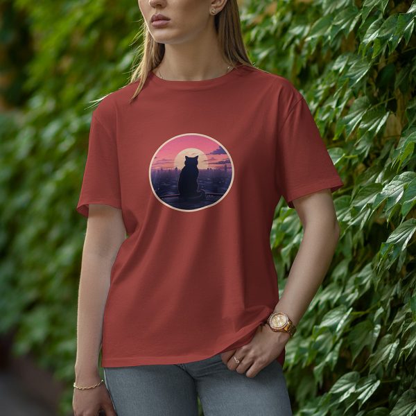 Alone Cat - Half Sleeve T-Shirt for Women