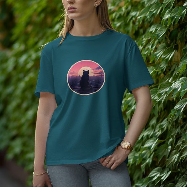 Alone Cat - Half Sleeve T-Shirt for Women