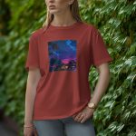 Blue Night - Half Sleeve T-Shirt for Women