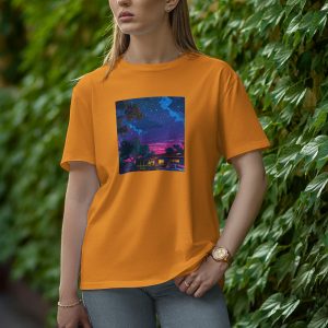 Blue Night - Half Sleeve T-Shirt for Women