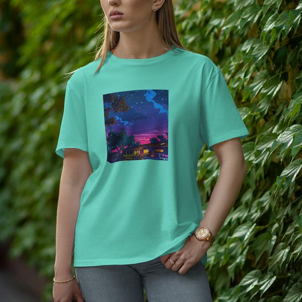 Blue Night - Half Sleeve T-Shirt for Women