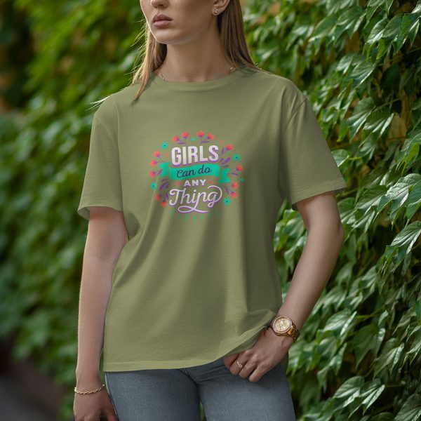 Girl Can Do Anything - Half Sleeve T-Shirt for Women