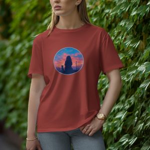 Girl With Cat - Half Sleeve T-Shirt for Women