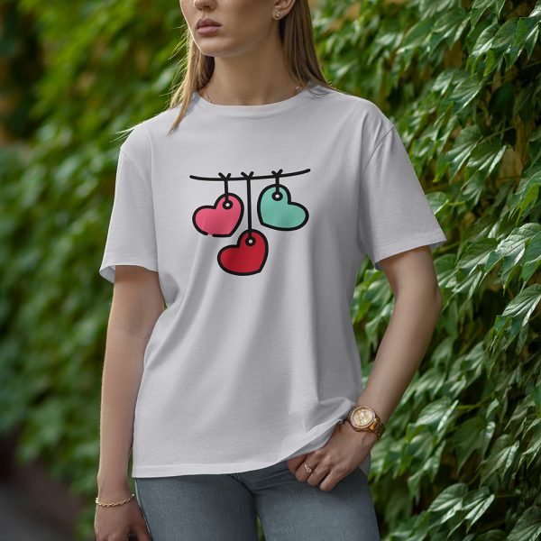 Hanging Loves - Half Sleeve T-Shirt for Women