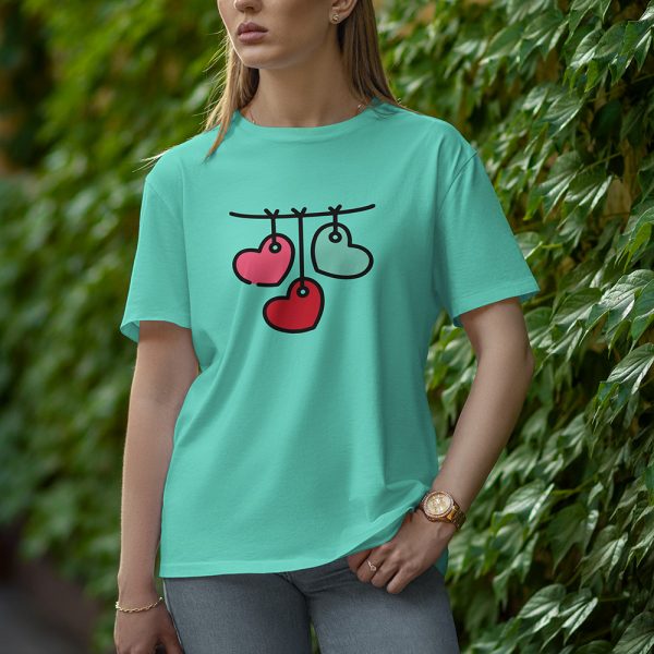 Hanging Loves - Half Sleeve T-Shirt for Women