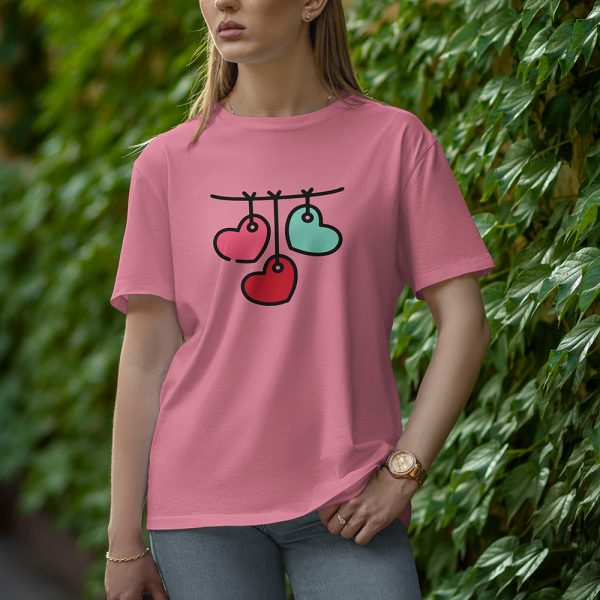 Hanging Loves - Half Sleeve T-Shirt for Women