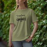 Happiness Is Chocolate - Half Sleeve T-Shirt for Women