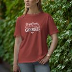 Happiness Is Chocolate - Half Sleeve T-Shirt for Women