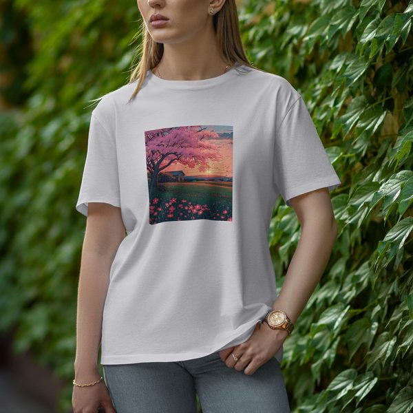 Hot With Flowers - Half Sleeve T-Shirt for Women