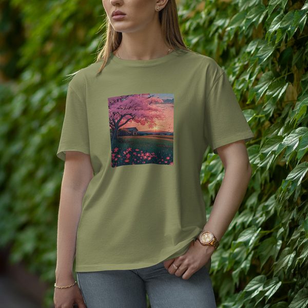 Hot With Flowers - Half Sleeve T-Shirt for Women