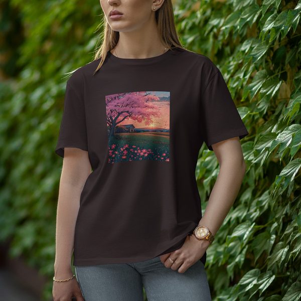 Hot With Flowers - Half Sleeve T-Shirt for Women