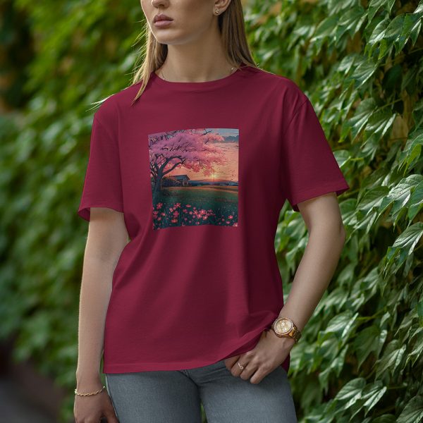 Hot With Flowers - Half Sleeve T-Shirt for Women