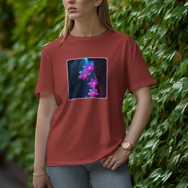 Light Flower - Half Sleeve T-Shirt for Women