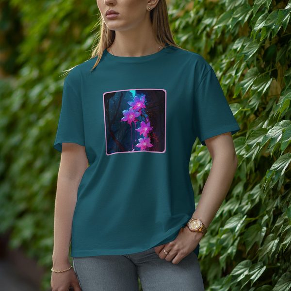 Light Flower - Half Sleeve T-Shirt for Women