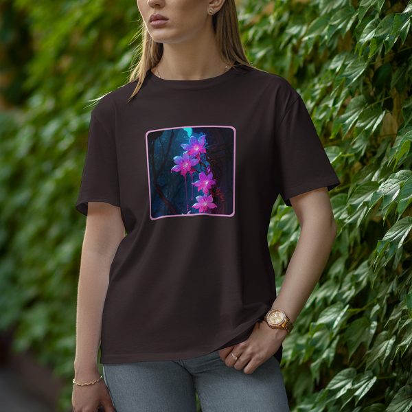 Light Flower - Half Sleeve T-Shirt for Women