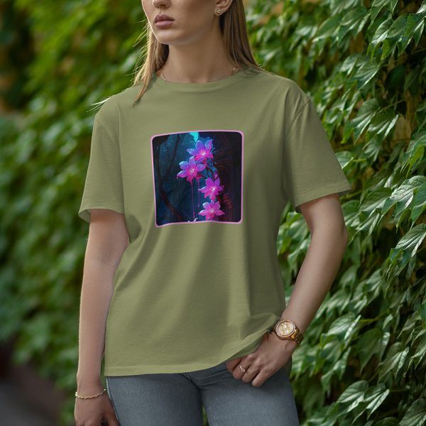 Light Flower - Half Sleeve T-Shirt for Women