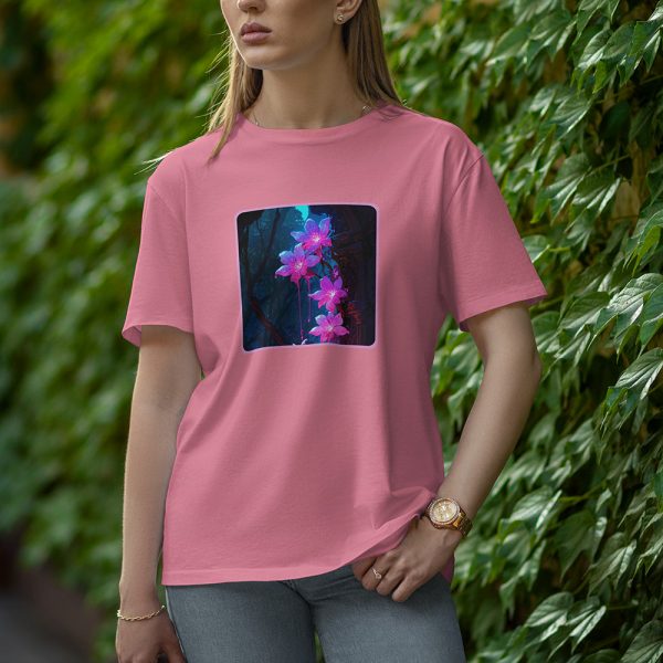 Light Flower - Half Sleeve T-Shirt for Women