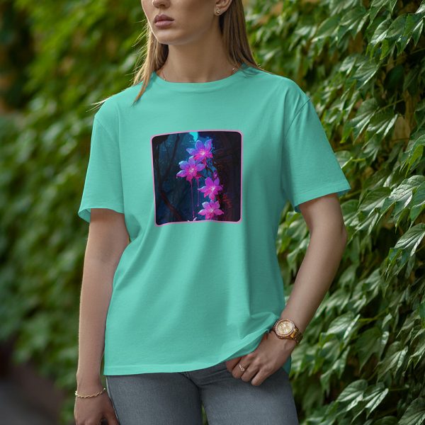 Light Flower - Half Sleeve T-Shirt for Women