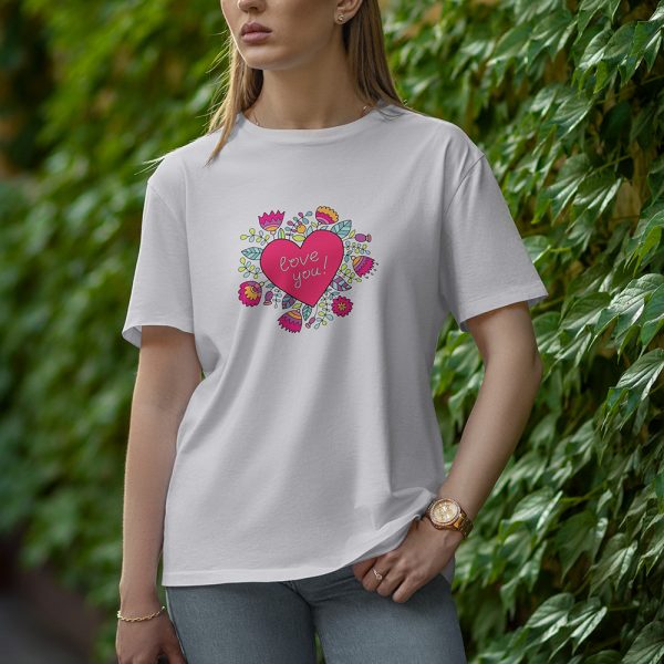 Love You - Half Sleeve T-Shirt for Women