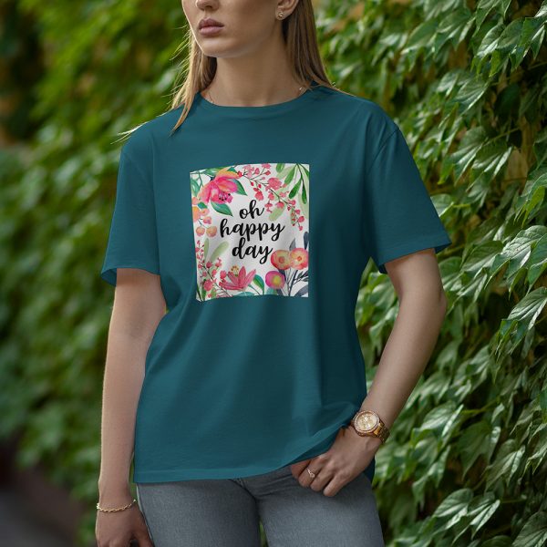 Oh Happy Day - Half Sleeve T-Shirt for Women