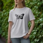 Sun Flower Butterfly - Half Sleeve T-Shirt for Women