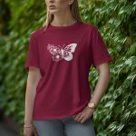 Sun Flower Butterfly - Half Sleeve T-Shirt for Women