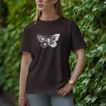 Sun Flower Butterfly - Half Sleeve T-Shirt for Women