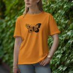 Sun Flower Butterfly - Half Sleeve T-Shirt for Women