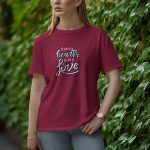 Two Hearts One Love - Half Sleeve T-shirt for Women