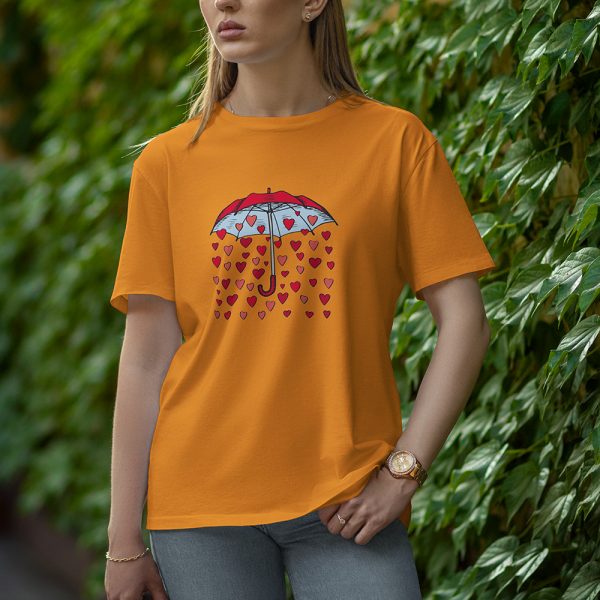 Umbrella With Love - Half Sleeve T-Shirt for Women