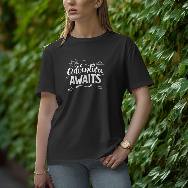 Adventures Awaits - Half Sleeve T-Shirt for Women