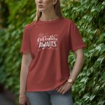 Adventures Awaits - Half Sleeve T-Shirt for Women