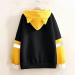 Premium Quality Stylish Cotton Hoodie Black And Yellow Color For Women